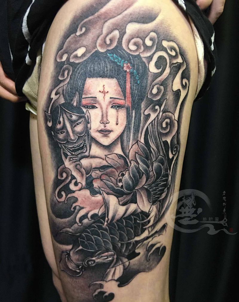艺妓纹身图片_手臂纹身图案