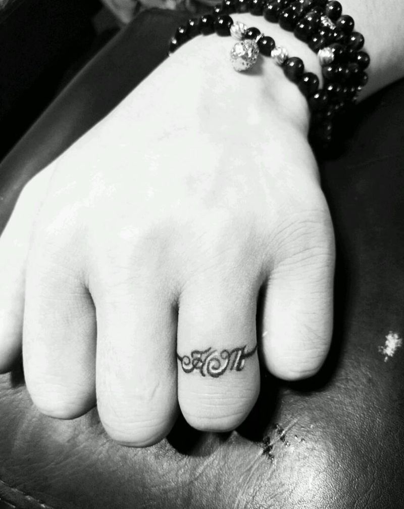 情侣戒指纹身纹身图片