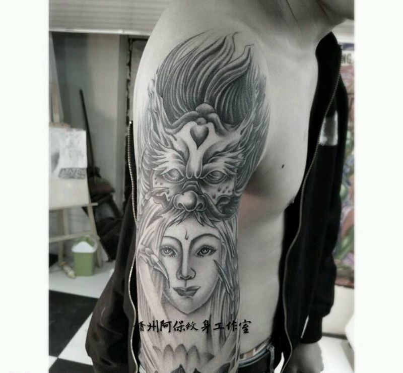 龙女纹身图片