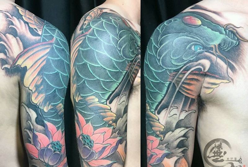 大臂遮盖纹身图片_手臂原创遮盖纹身图案