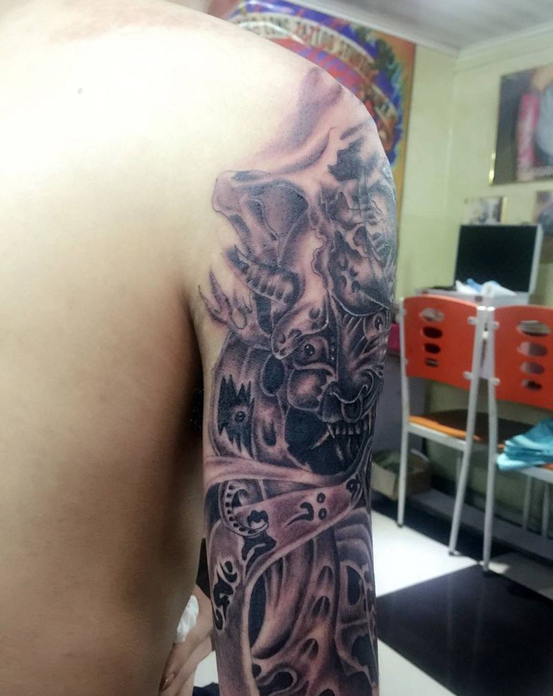 般若遮盖纹身图片