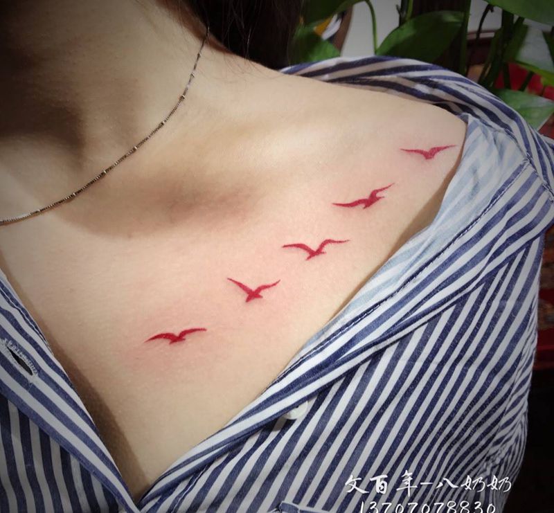 群雁纹身图片