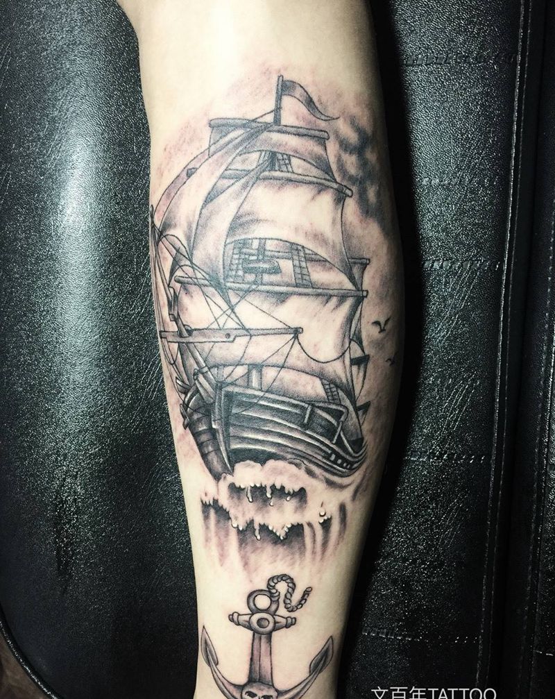 一帆风顺纹身图片