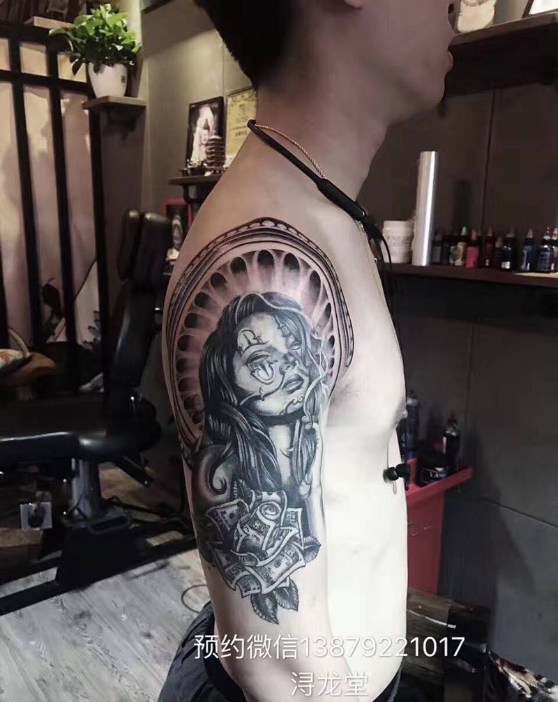 人物纹身图片_欧美写实人物原创成品手臂纹身图案