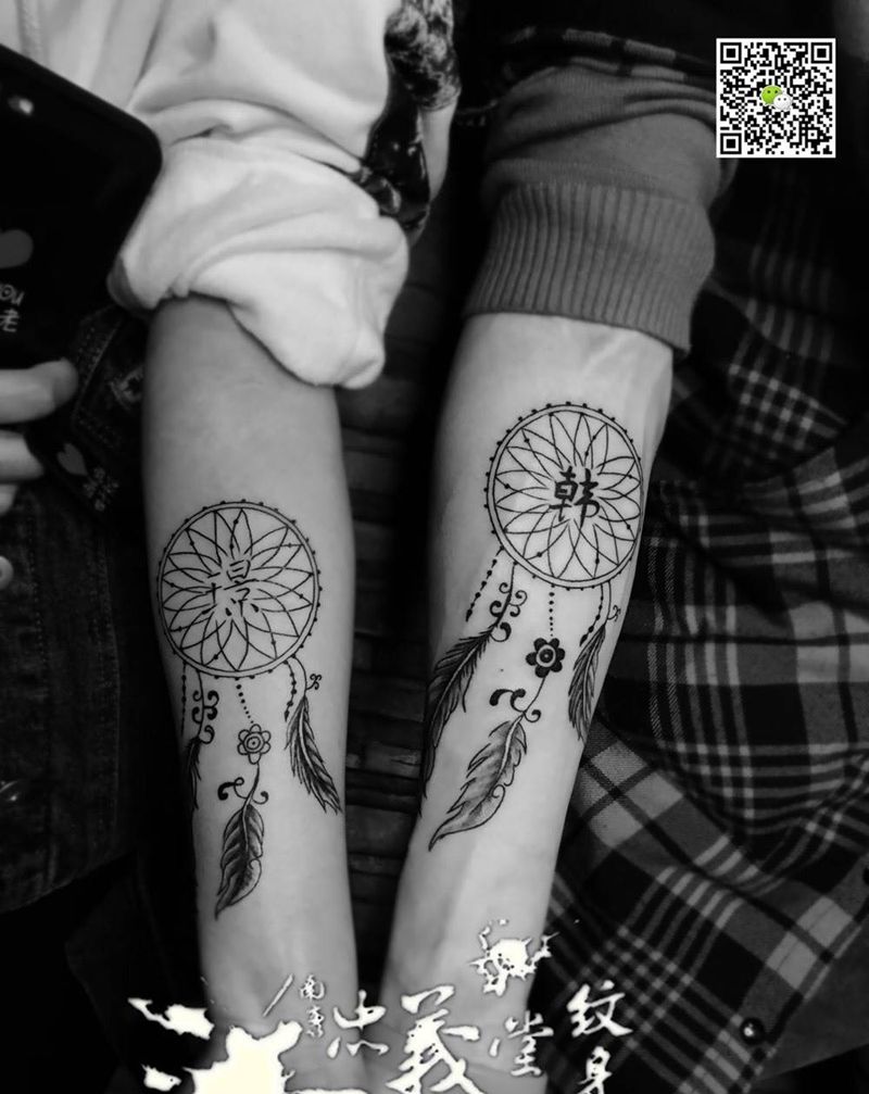 捕梦网 情侣纹身图片