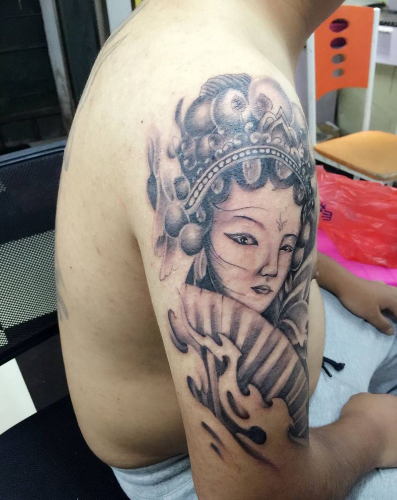 新传统 花旦纹身图片