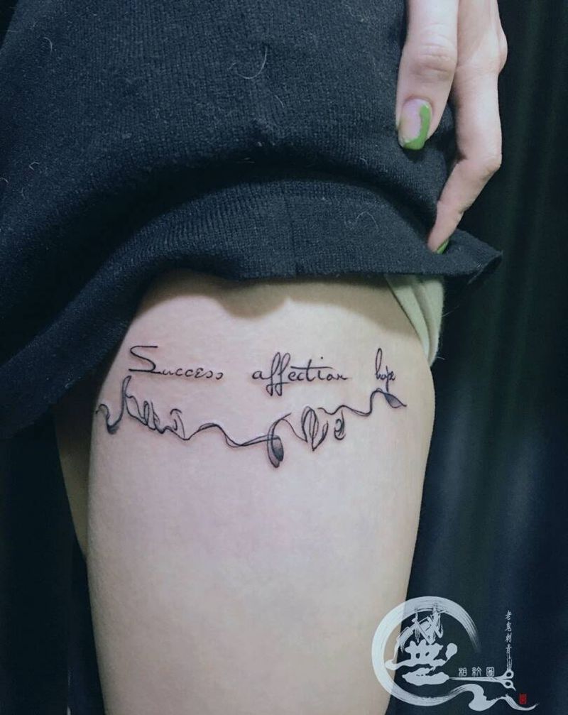 线条的魅力纹身图片_腿部纹身图案