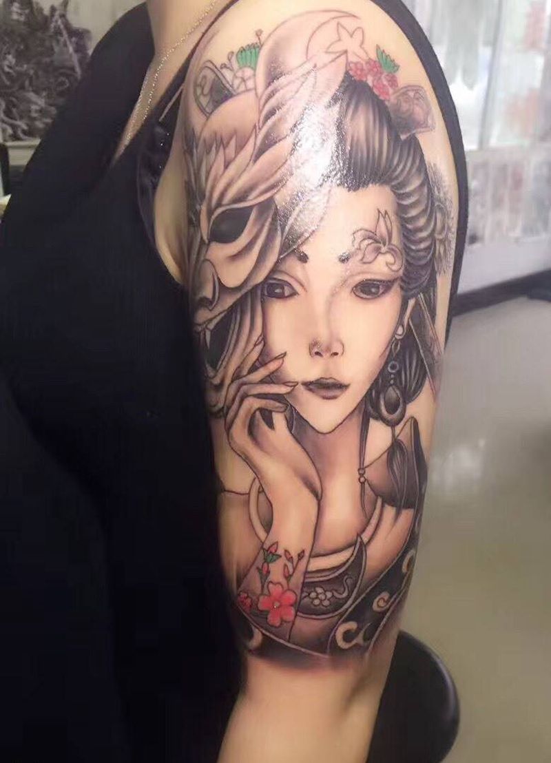 艺妓纹身图片