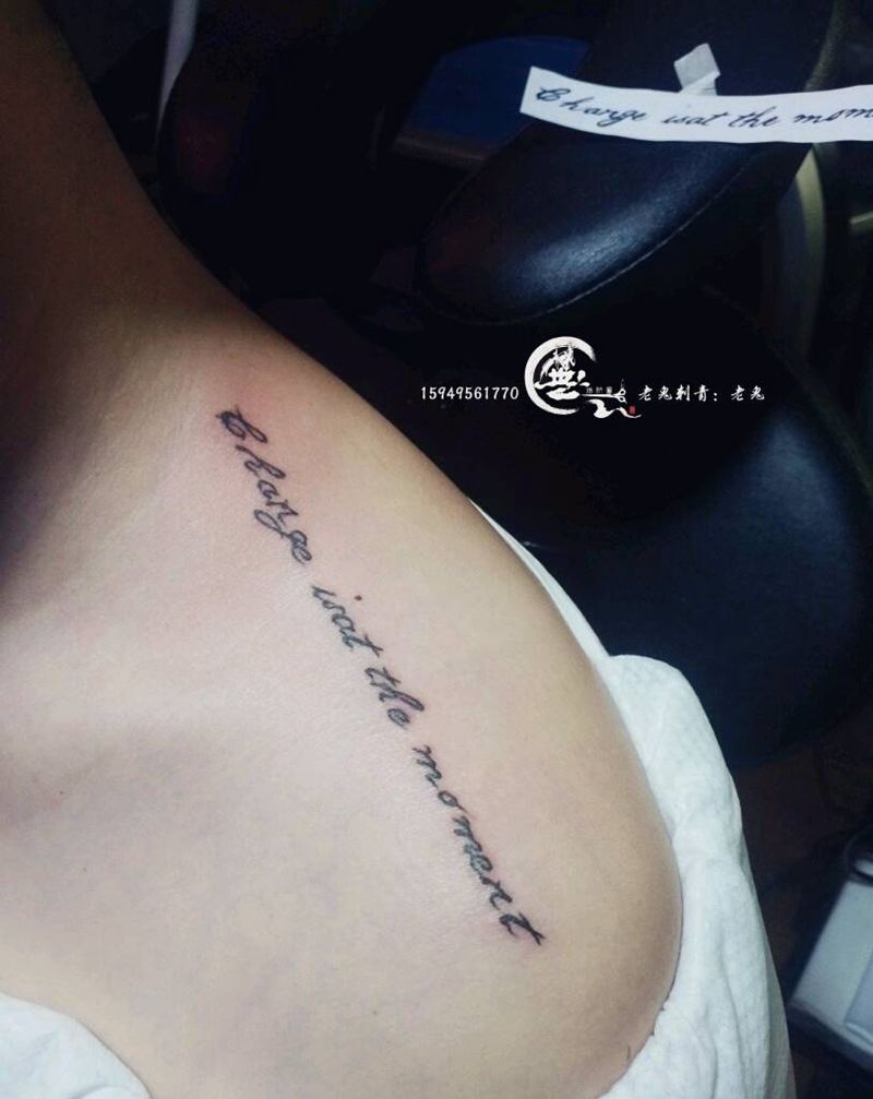 字母纹身图片_肩部字符成品纹身图案