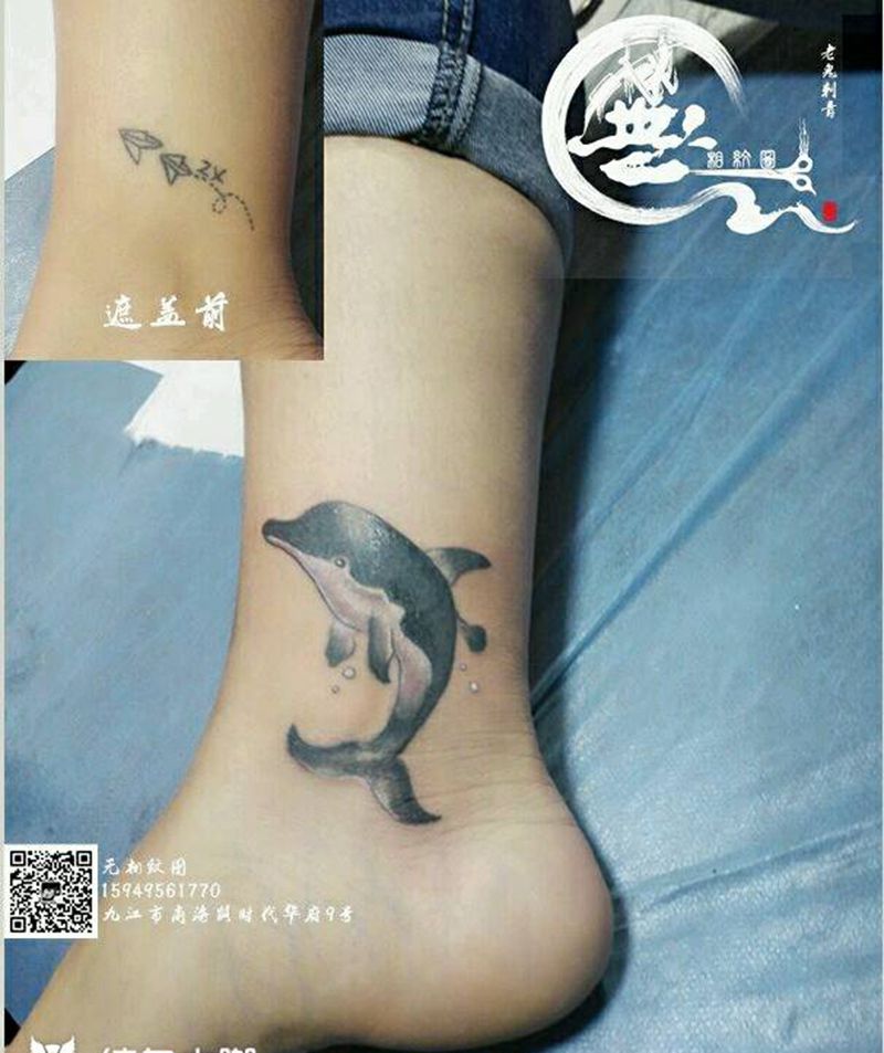 遮盖纹身图片_腿部遮盖纹身图案