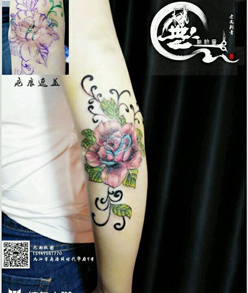 疤痕遮盖纹身图片_手部遮盖纹身图案