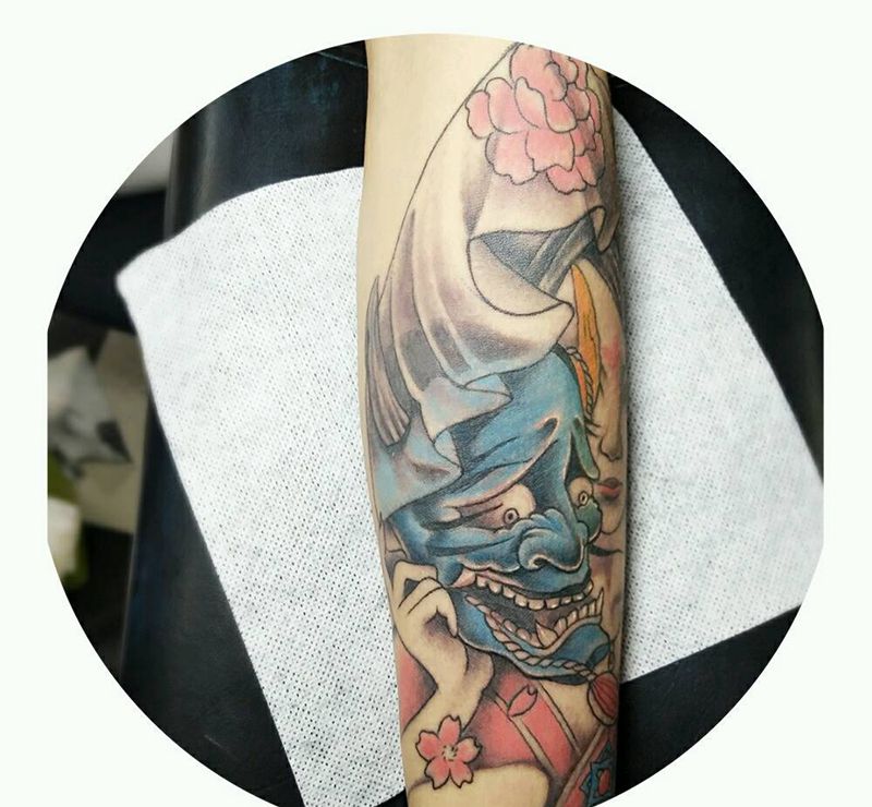 般若艺妓纹身图片