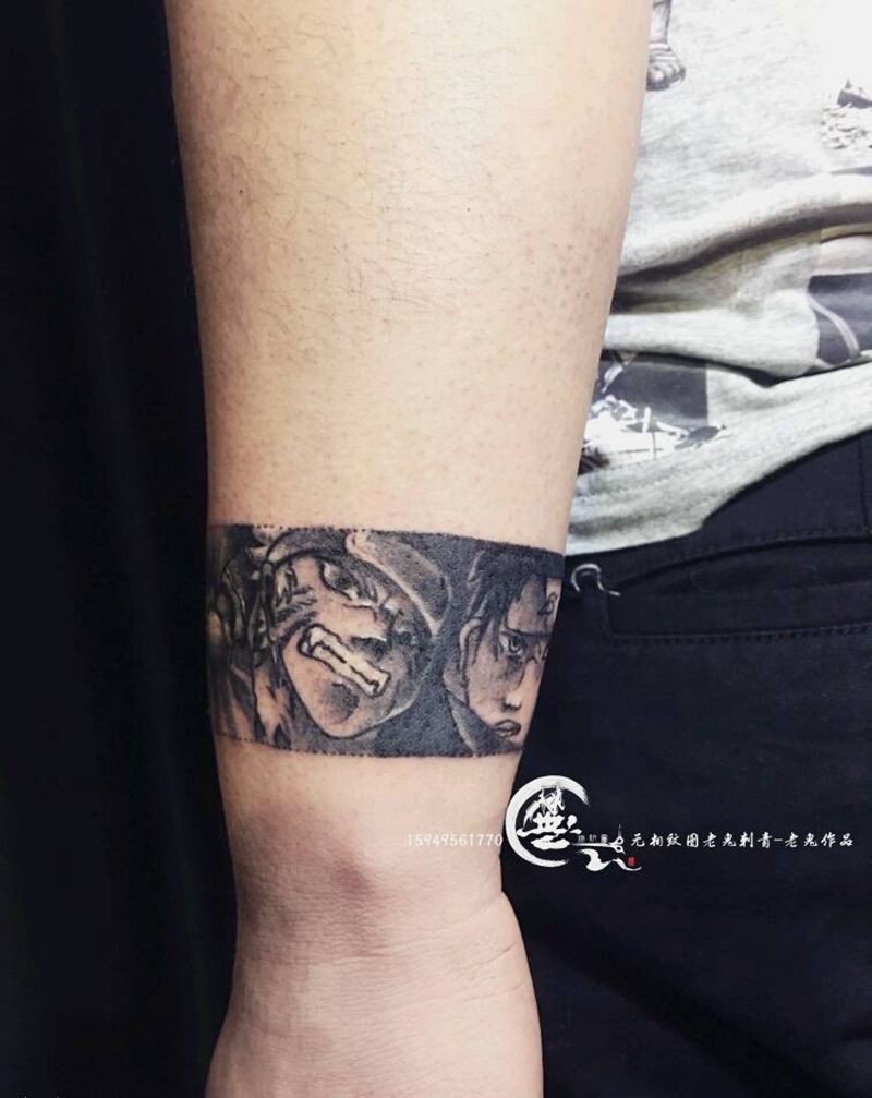 原创臂环纹身图片_手部动漫，臂环纹身图案