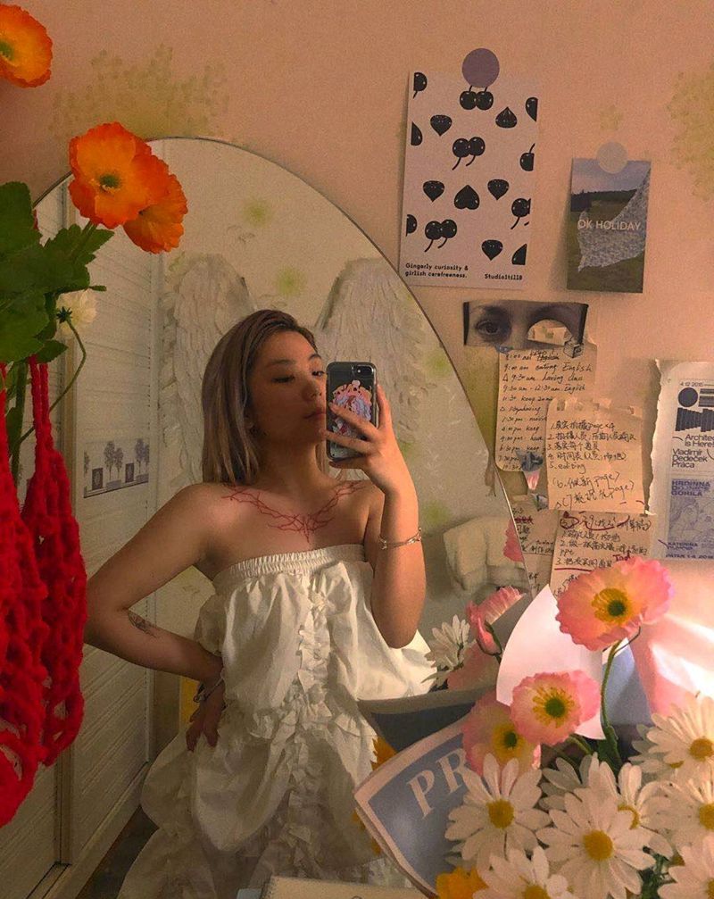 纹身秀纹身图片_颈部几何纹身图案