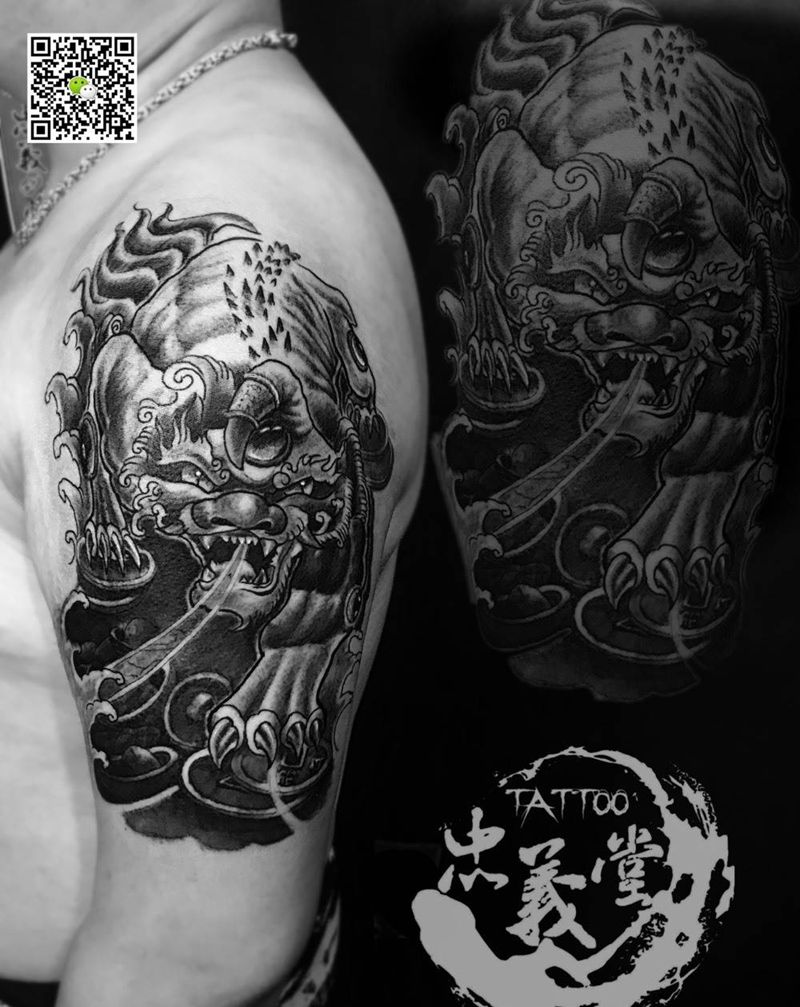 貔貅纹身图片_成品传统动物手臂鬼神原创宗教纹身图案