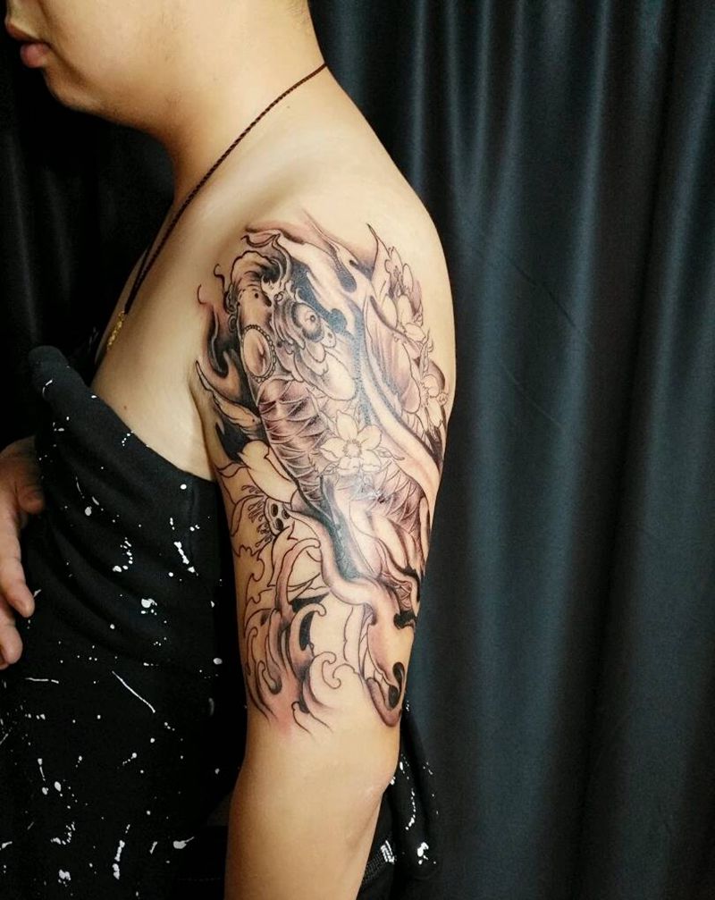 未完待续纹身图片_手臂传统半成品纹身图案