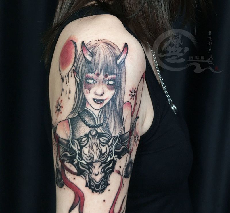 原创暗黑风格纹身图片_手臂原创纹身图案