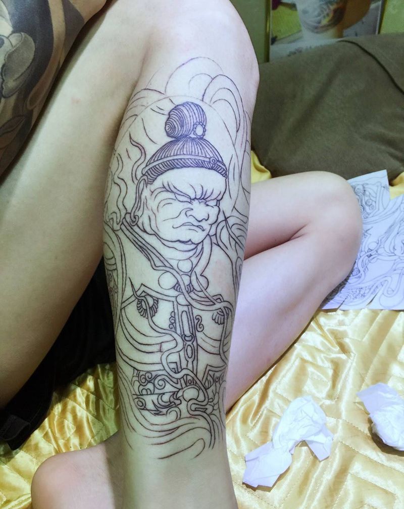 不动 线条纹身图片