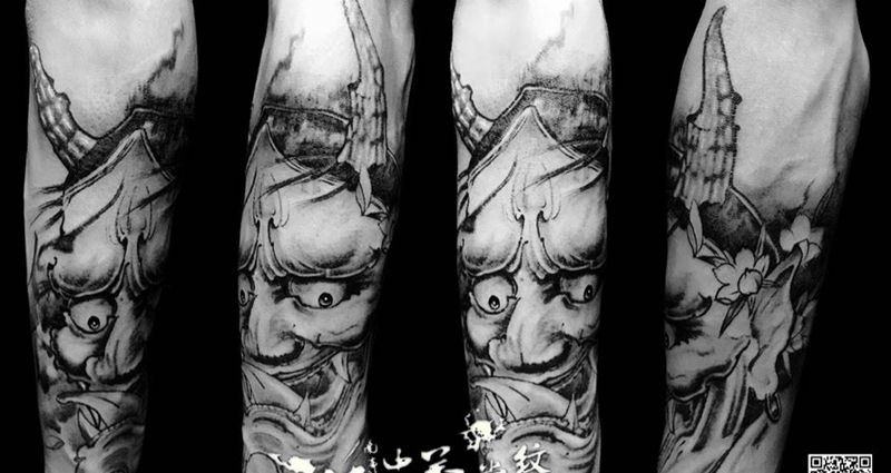 般若纹身图片_成品手臂传统人物纹身图案