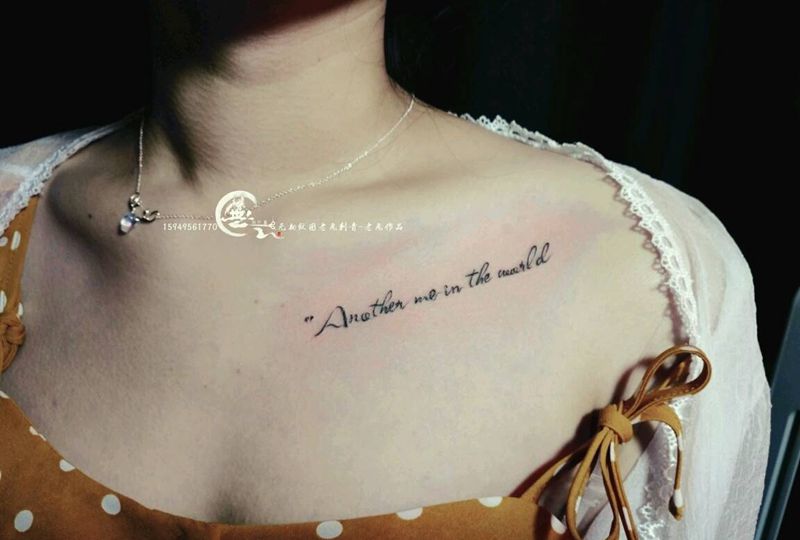 字母纹身图片_胸部字符纹身图案