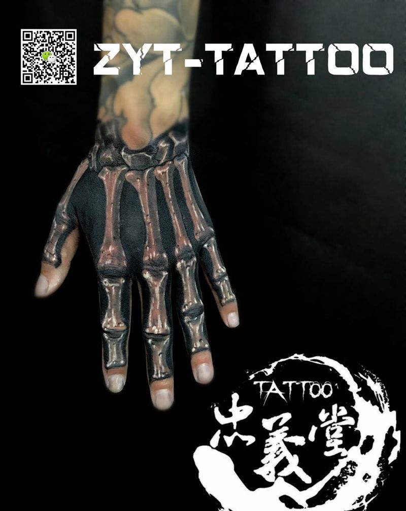 暗黑纹身图片_成品手臂手部欧美写实鬼神纹身图案