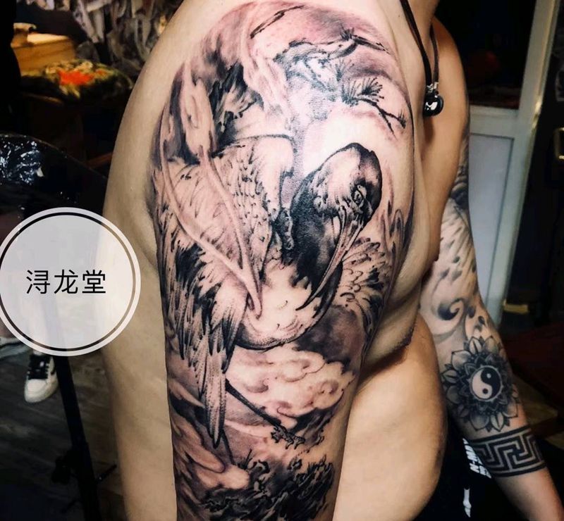 鹤纹身图片
