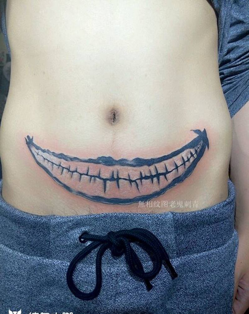 这叫啥纹身图片_腹部欧美成品纹身图案