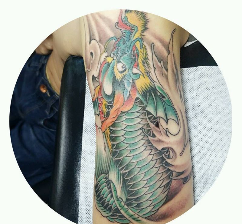 龙头鱼纹身图片