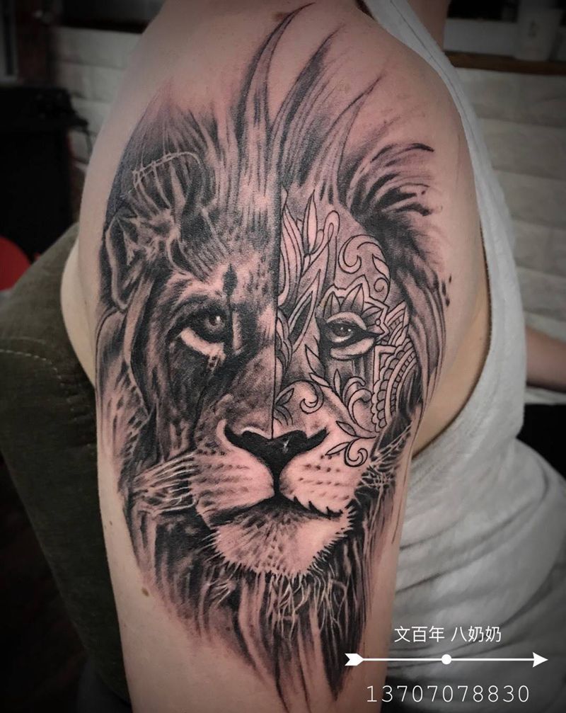 狮子纹身图片