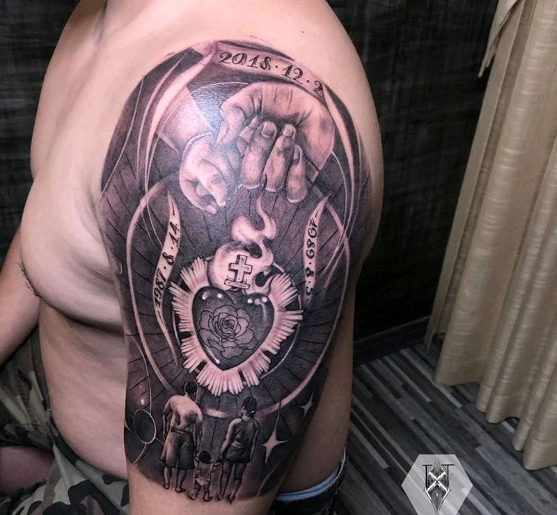 【家】纹身图片_手臂欧美写实纹身图案