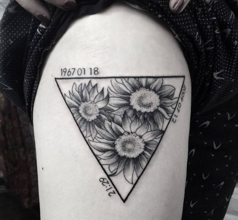 向日葵原创作品纹身图片
