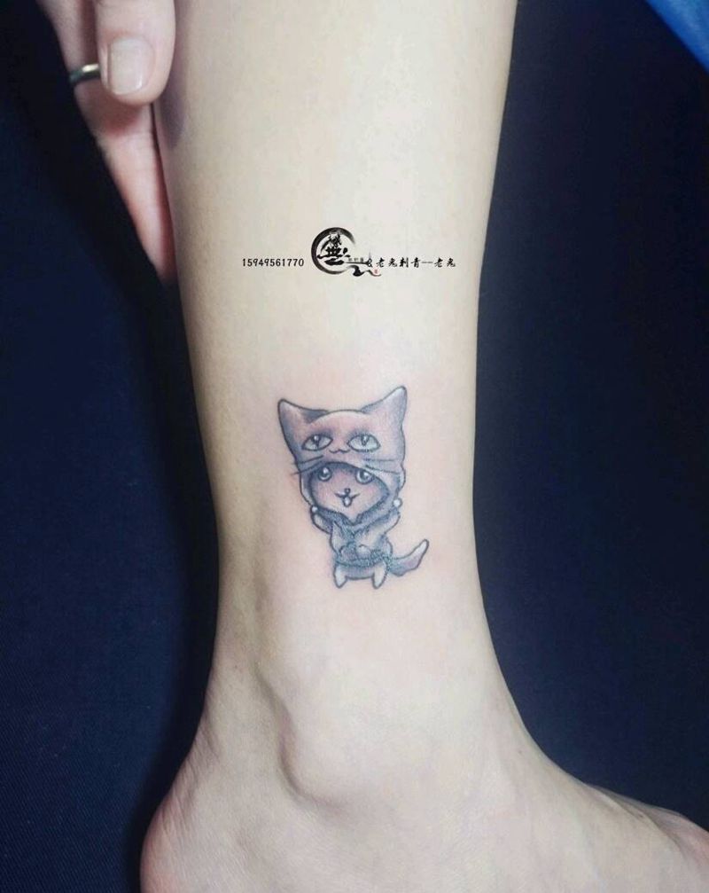 小清新纹身图片_腿部清新成品纹身图案