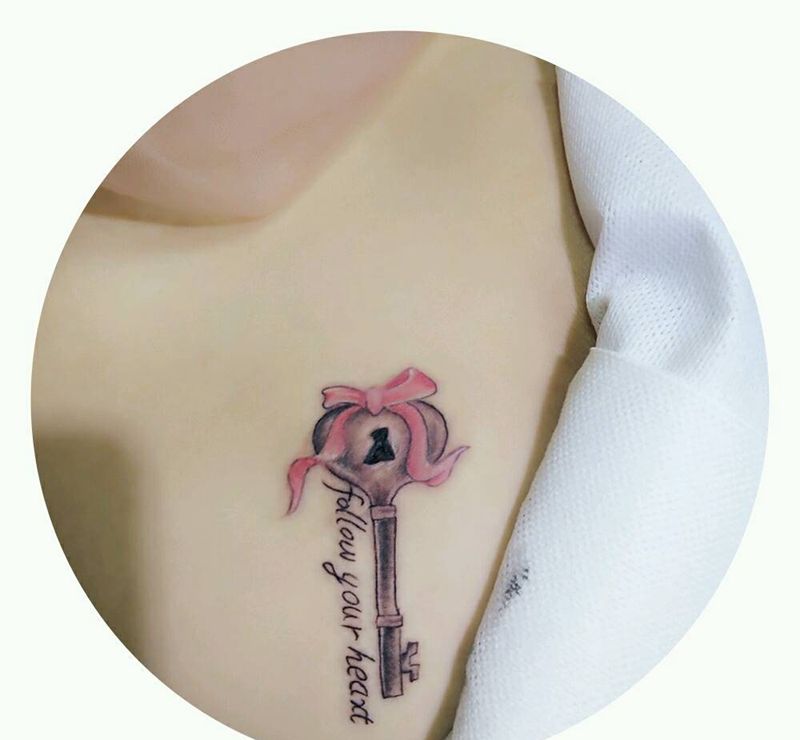 打开爱的钥匙纹身图片