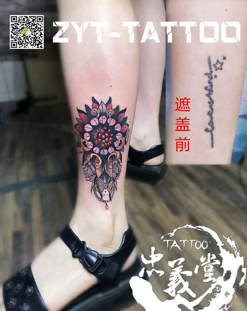 遮盖纹身图片_成品背部腰部臀部脚部纹身图案