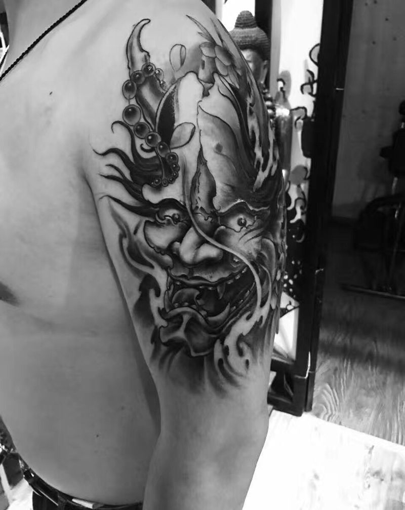 般若纹身图片_传统习俗动物鬼神成品手臂纹身图案