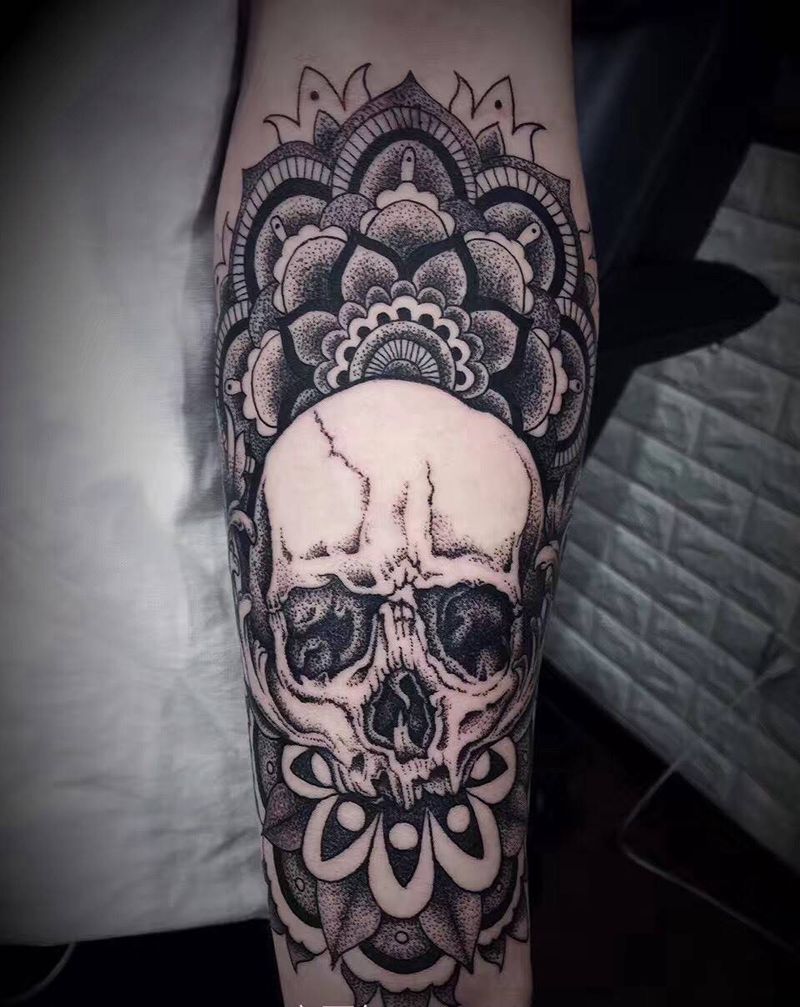 点刺骷髅纹身图片