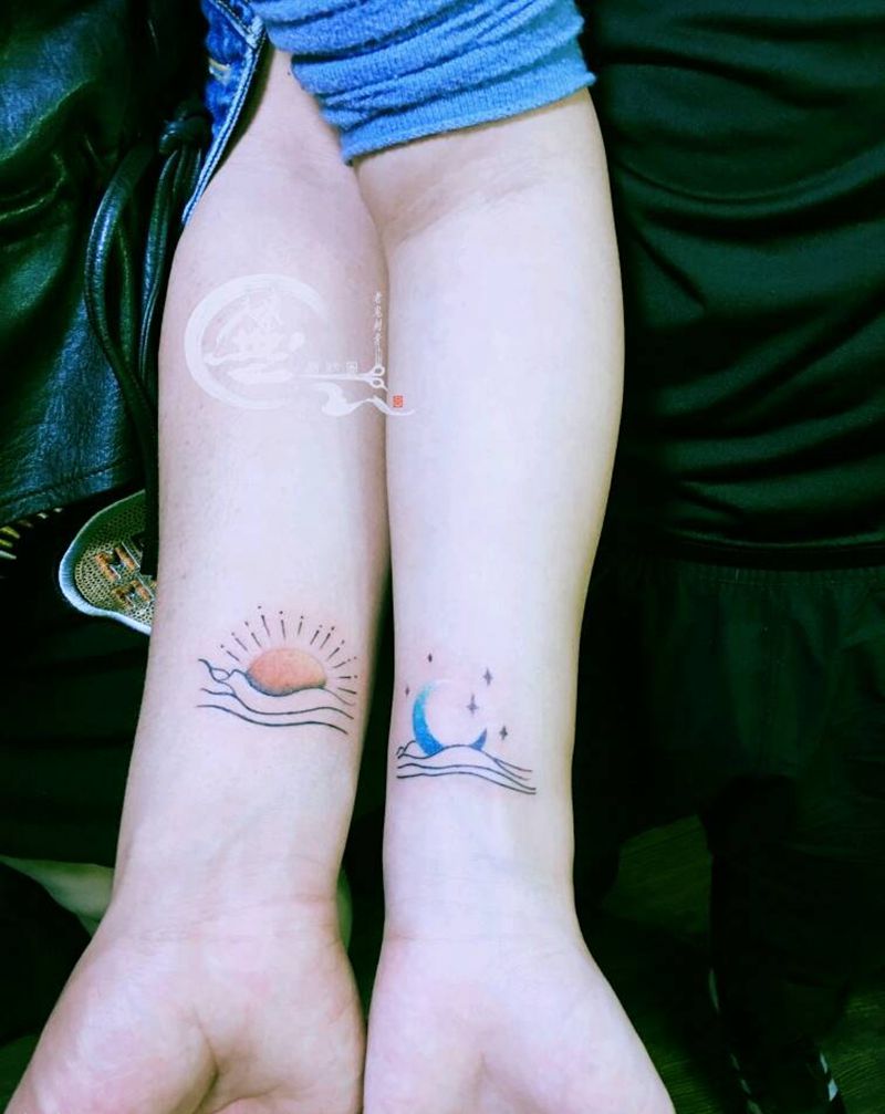 情侣纹身纹身图片_手部小清新纹身图案