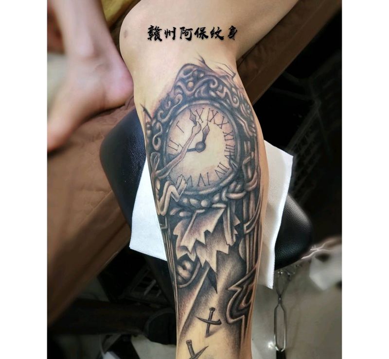 小腿刺青纹身图片