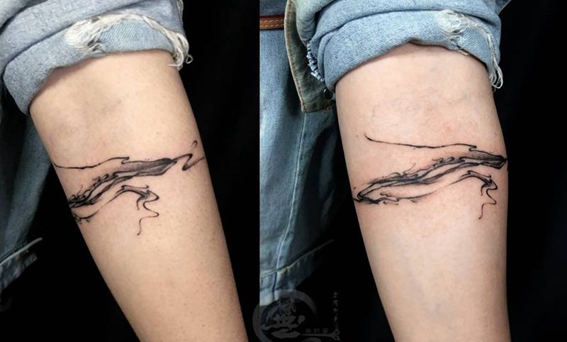 水墨纹身图片_手臂纹身图案