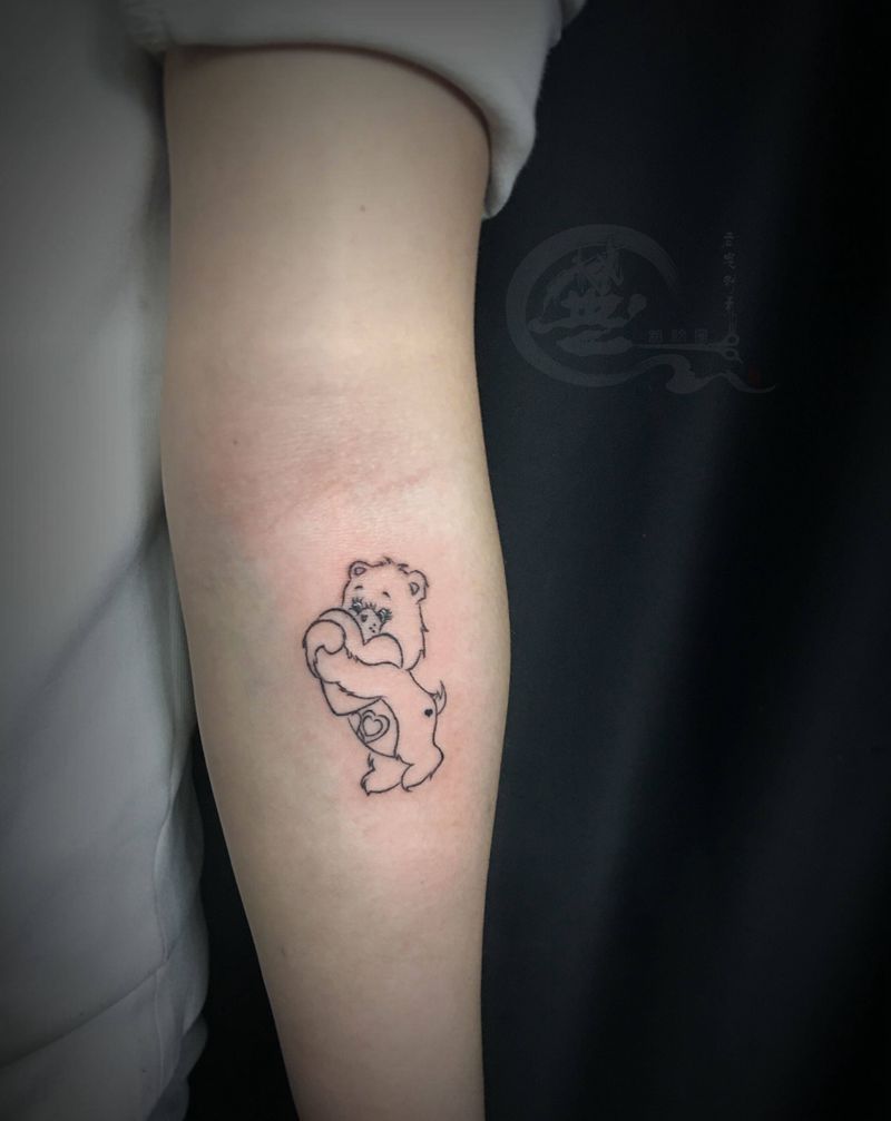 小熊纹身图片_手臂纹身图案
