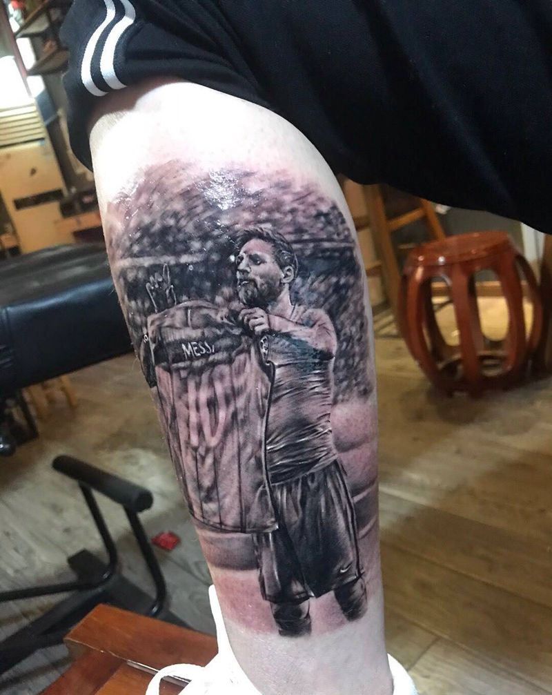 梅西纹身图片