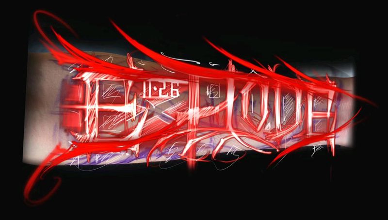 原创花体纹身图片_手臂花体字纹身图案