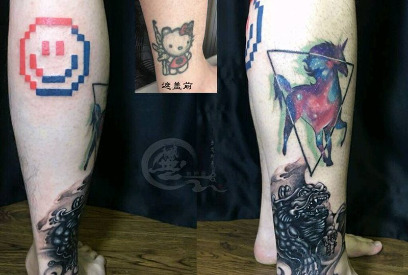 遮盖作品纹身图片_脚部纹身图案