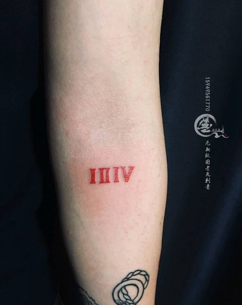 罗马数字纹身图片_手臂纹身图案
