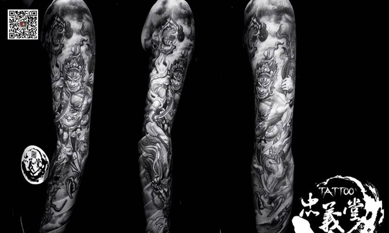 花臂纹身图片_手臂新传统纹身图案