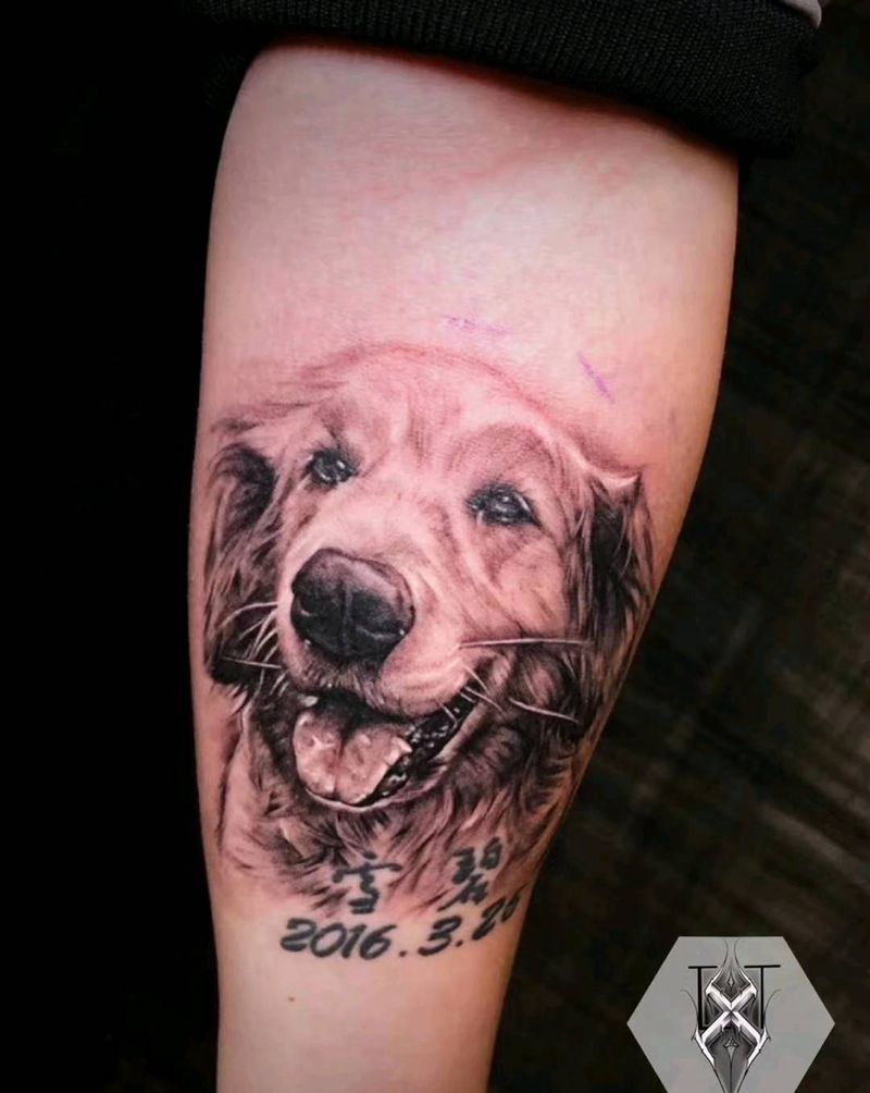 宠爱纹身图片_手臂欧美写实纹身图案