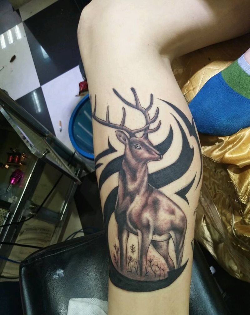 一鹿平安 的寓意纹身图片