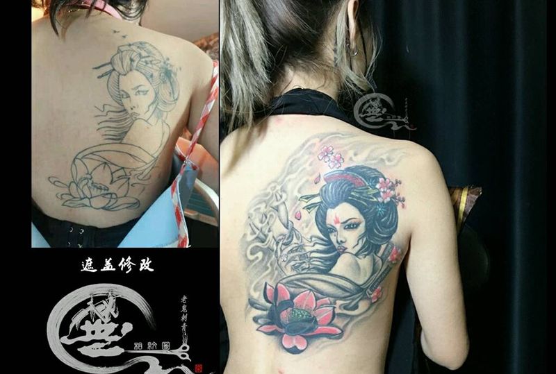 修改遮盖纹身图片_背部修改添加纹身图案