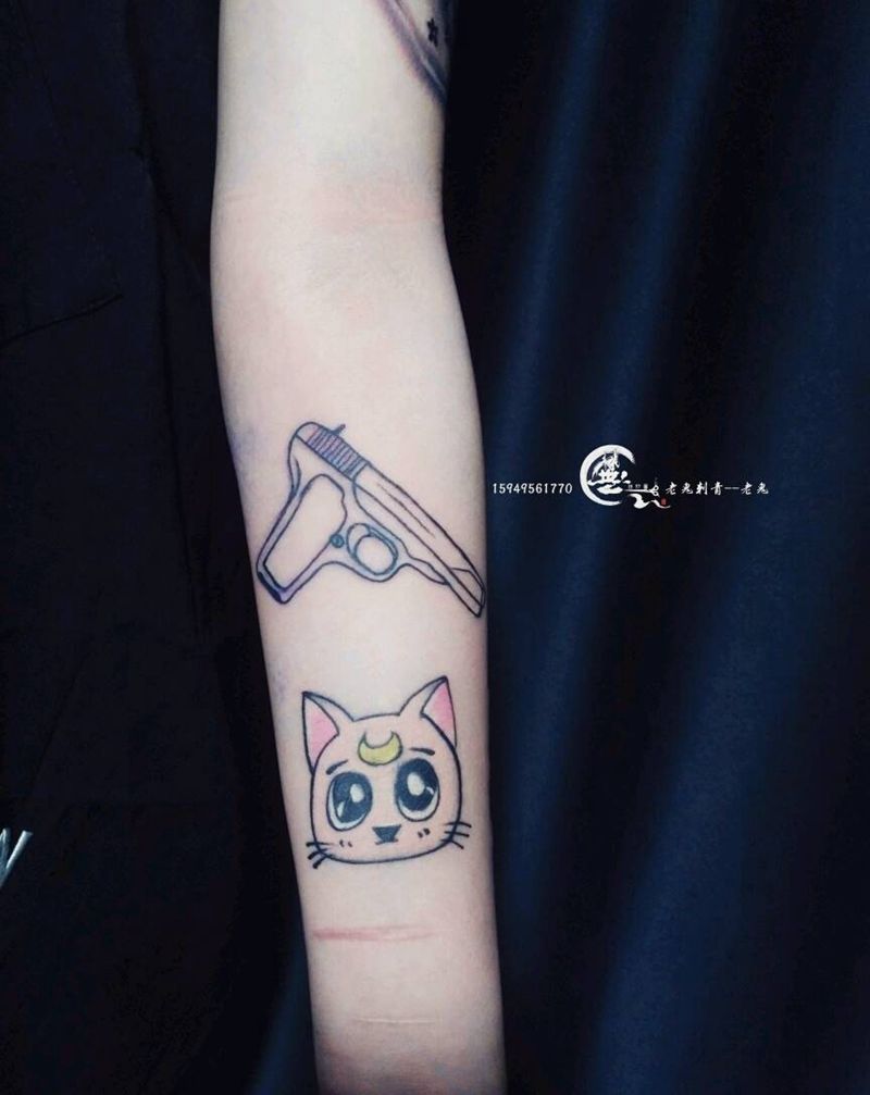 卡通纹身图片_手臂欧美清新成品纹身图案