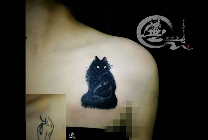 遮盖纹身图片_胸部遮盖暗黑纹身图案